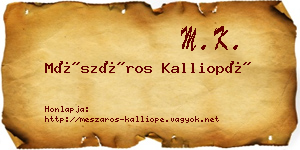 Mészáros Kalliopé névjegykártya